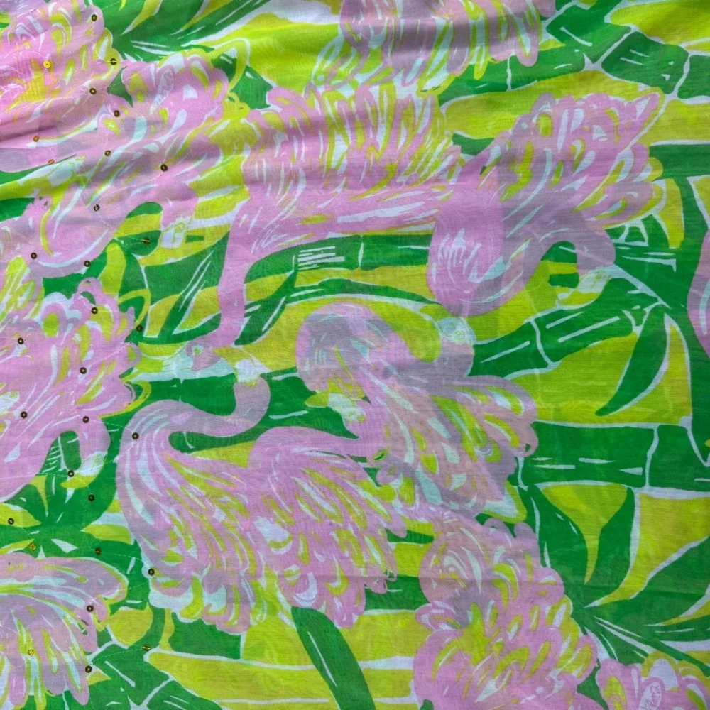 Lilly Pulitzer x Target Scarf Womens OS Pink Green Floral Sequin Flamingo